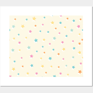 pastel-colored tiny stars Posters and Art